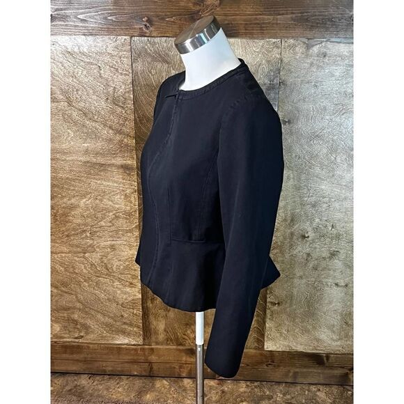 Women's Halogen Black 100% Cotton Jacket Petite Small - Picture 2 of 6